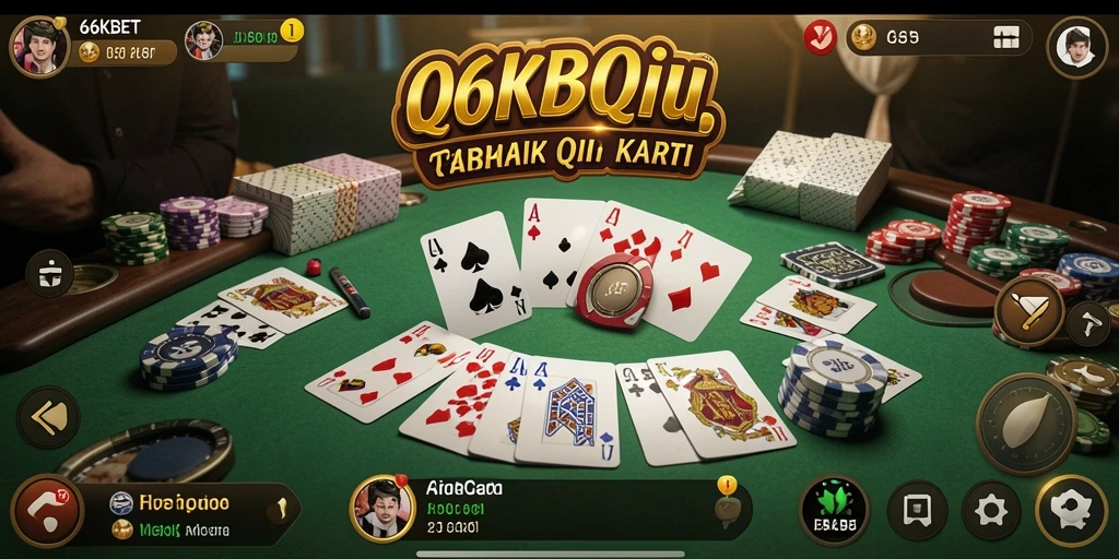 Screenshot gameplay 66KBET menampilkan aksi seru permainan QiuQiu.