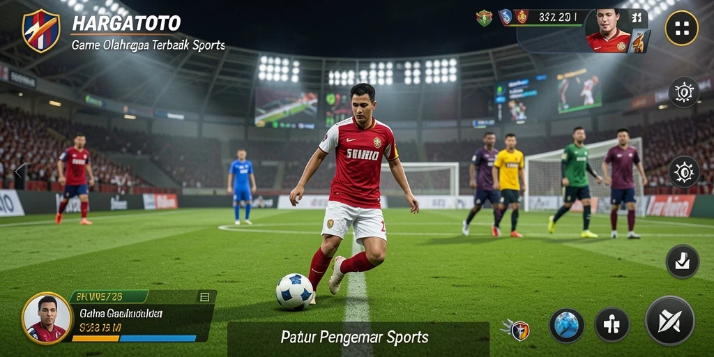 Tangkapan layar HARGATOTO menampilkan aksi seru dalam permainan olahraga.