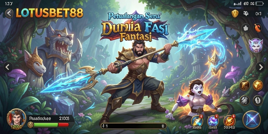 Tampilan gameplay LOTUSBET88 yang penuh petualangan dan tantangan.