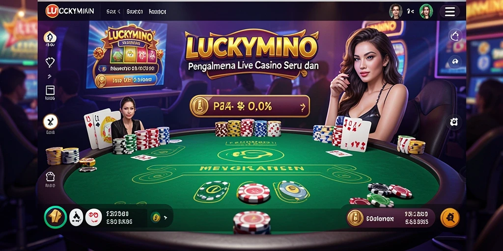 Tampilan gameplay Live Casino yang mendebarkan di LUCKYMINO.
