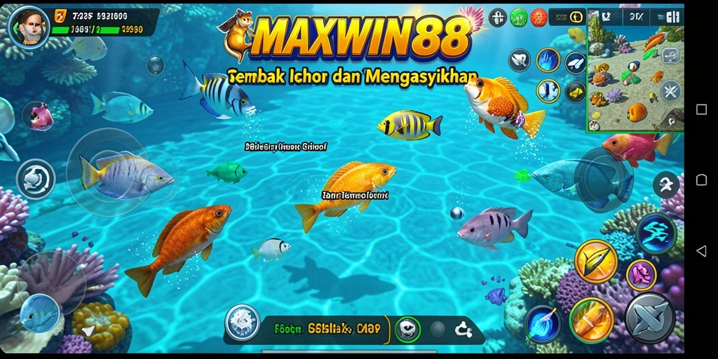 Gameplay seru menembak ikan di lautan penuh warna.