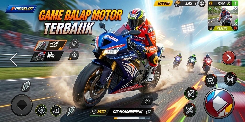 Gameplay balap motor yang seru dan mendebarkan.