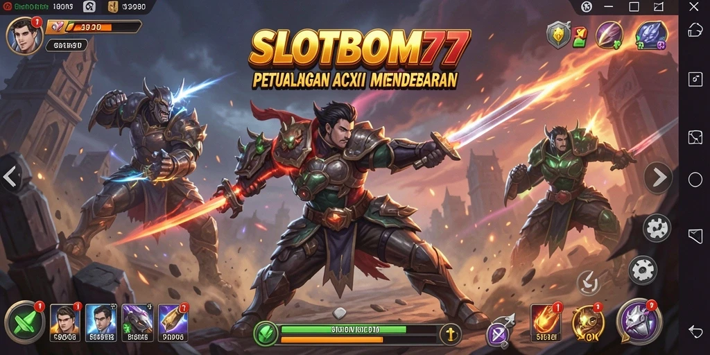 Tampilan gameplay SLOTBOM77 yang intens dan seru.