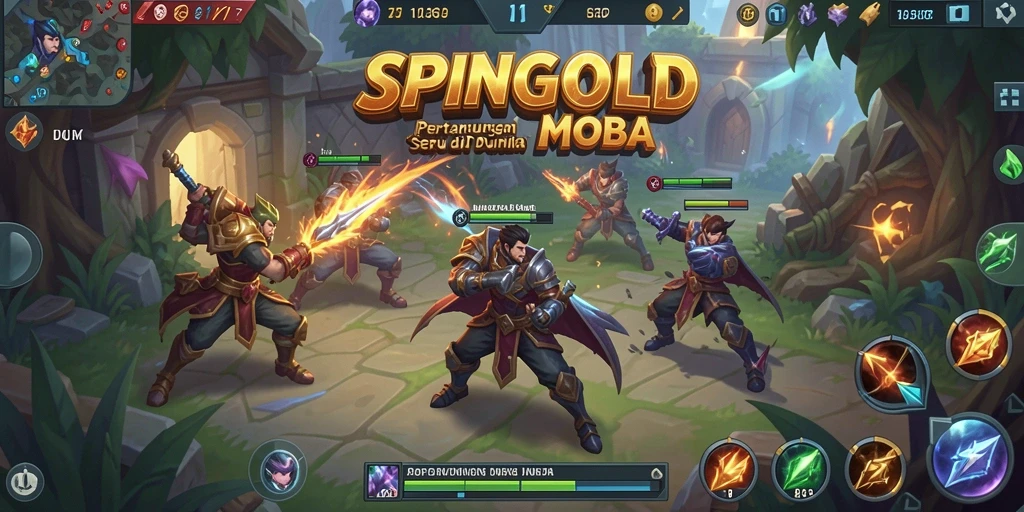 Screenshot gameplay SPINGOLD menunjukkan aksi tim yang seru.