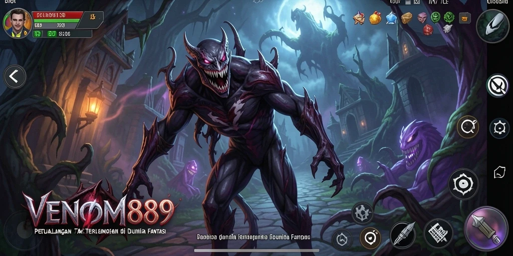 Screenshot gameplay yang menampilkan petualangan seru di VENOM889.